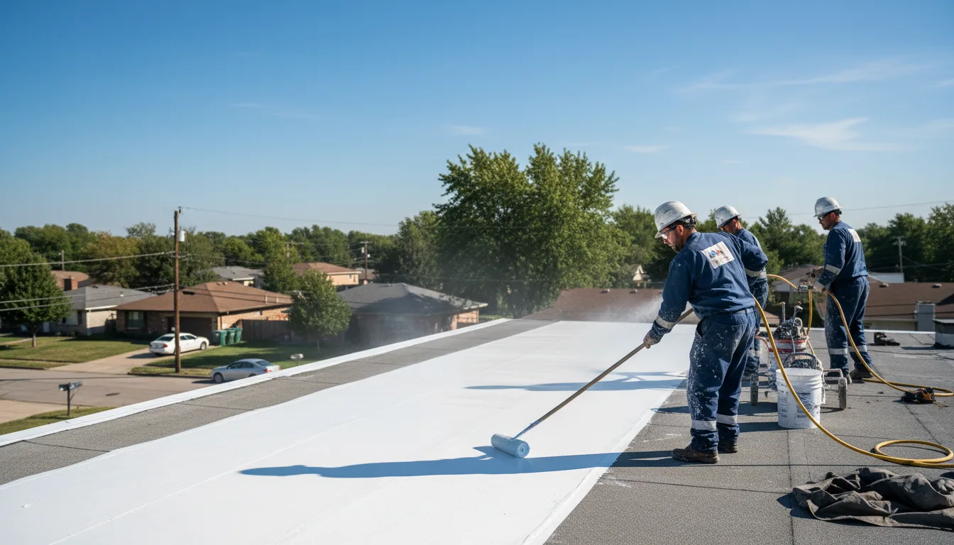 Commercial roof coating in Baskerville, VA near me